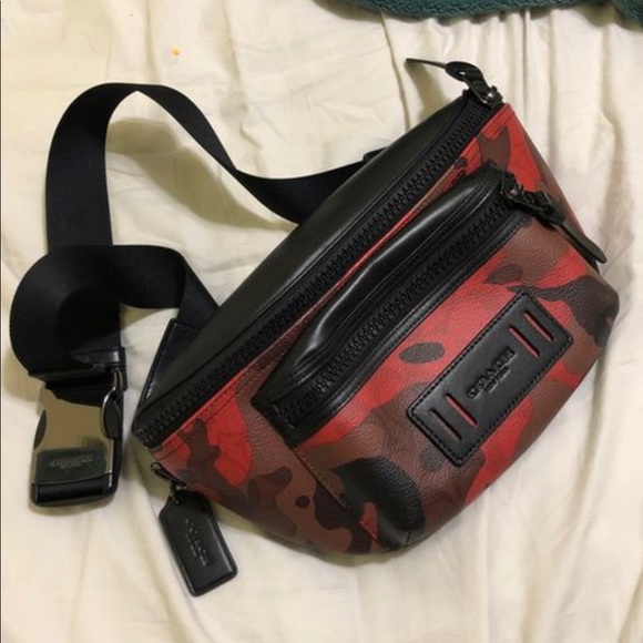 Coach Handbags - Coach red camo fanny pack